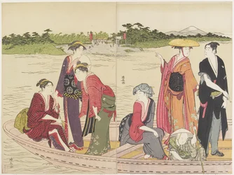 Traghetto sul Fiume Rokugo, 1784